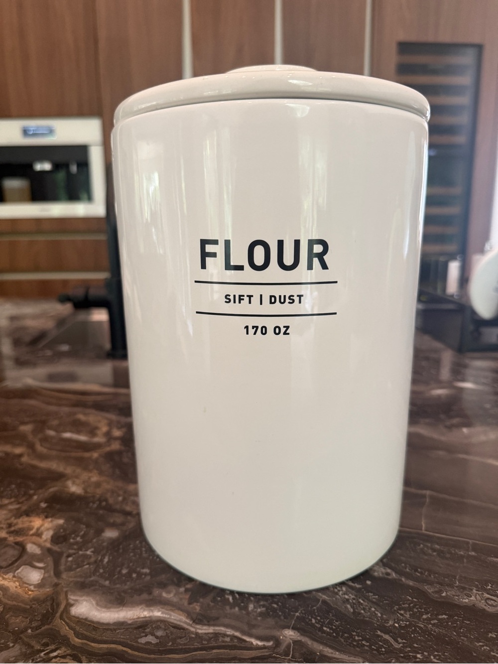 West Elm White Flour Storage Canister